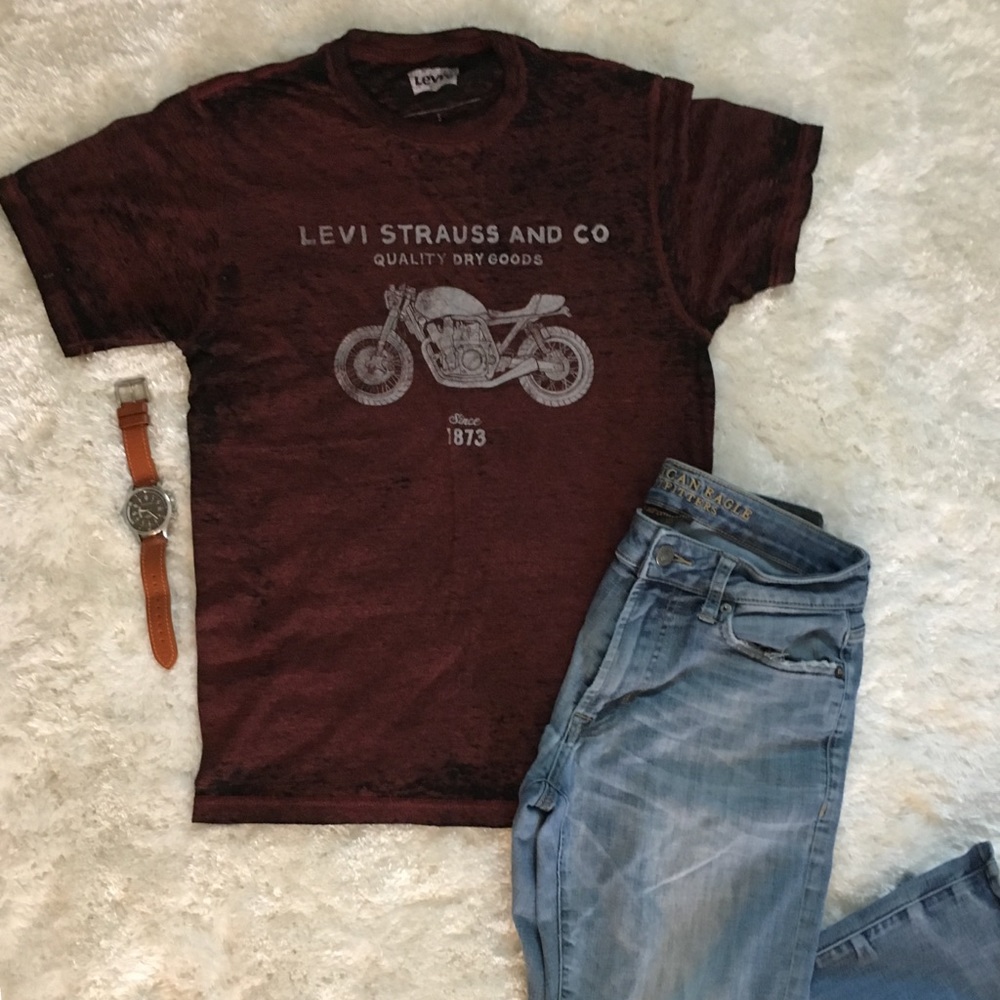 Levi Strauss Men’s Graphic T-shirt with Motorcycle